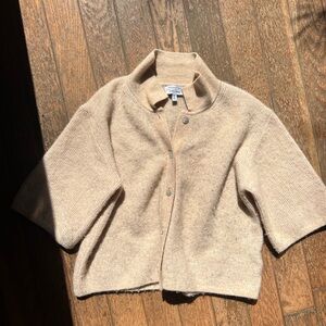 & Other Stories Sandstone Snap-Front Knit Cardigan